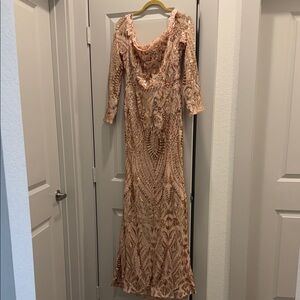 Elegant Sequin Long Sleeve Dress